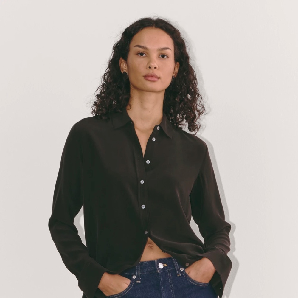 NWT Everlane The Must-Have Shirt in Washable Silk